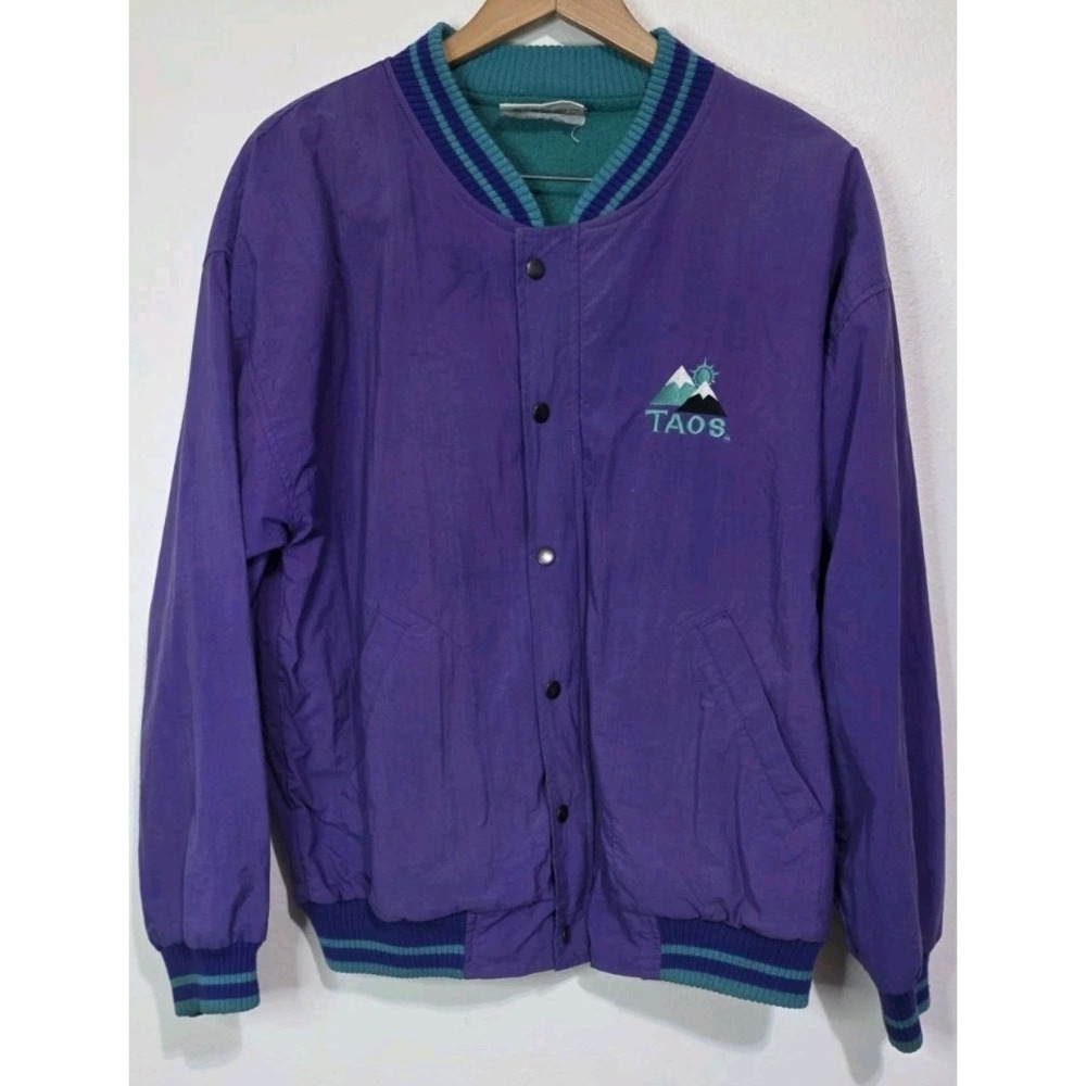 Vintage Fahrenheit Windbreaker Jacket Purple Zip Ski‎ Coat Taos Snow 90s 80s EUC